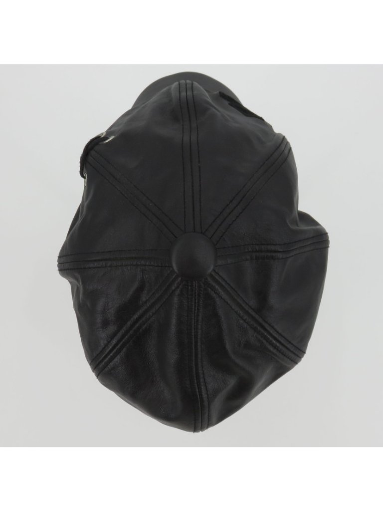 Harley Davidson Adult Large Black Leather Embroidered Lace Up Cabbie Newsboy Hat — image 5 of 8